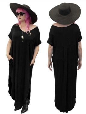 Foxblood Oversized Pocket "Brunch" Maxi Dress - Women's Casual Shift Size M/L